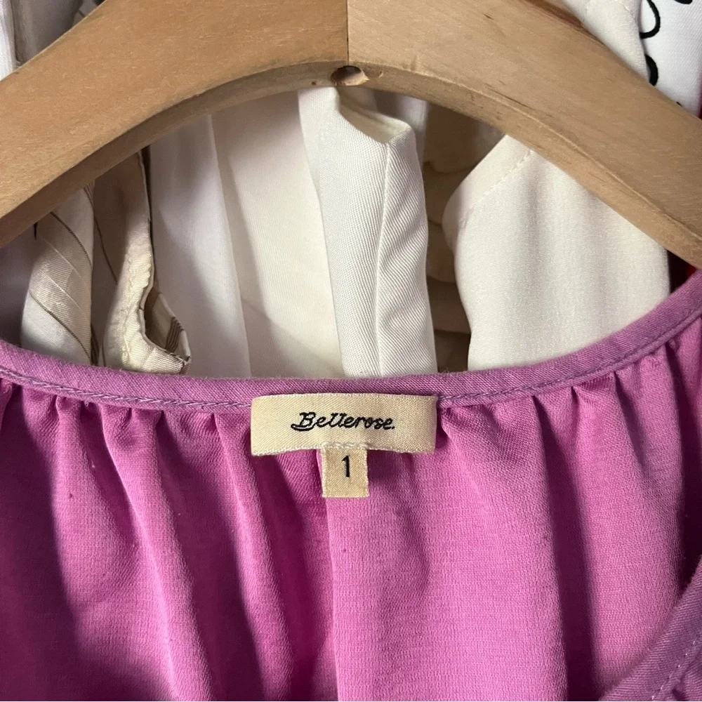 BELLEROSE lavender purple pink‎ viscose poly cotton blend sleeveless cutout wide